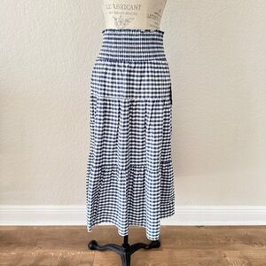 Universal Thread Blue and White Checkered Maxi Skirt